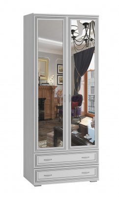 Шкаф двухдверный с зеркалом Ливорно ЛШ-23 (Домани) Ясень Анкор светлый