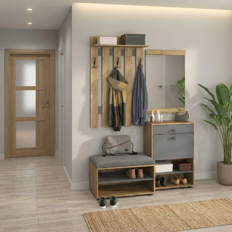 Прихожая мини-лайт компл. 5 дуб крафт/графит