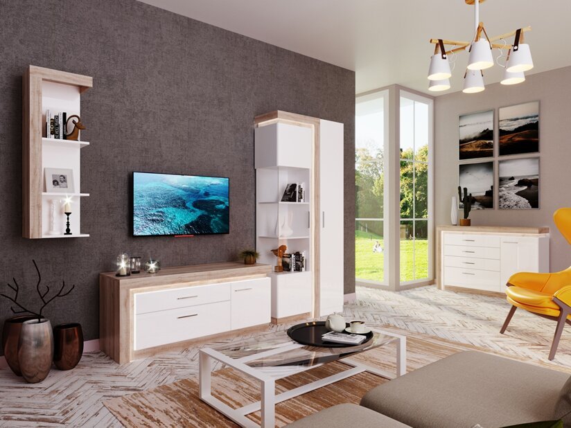 Шкаф-витрина Люмен 05 Ижмебель (Дуб Сакраменто)