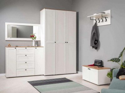 Прихожая Остин 2 Белый шагрень/Дуб Вотан