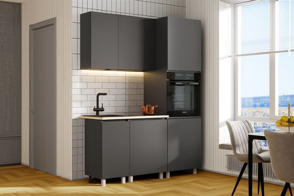 Модульная кухня Денвер 1,6 м, Графит