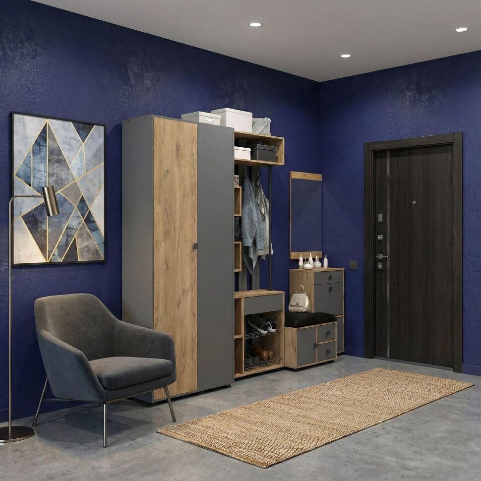 Прихожая мини-лайт компл. 4 дуб крафт/графит