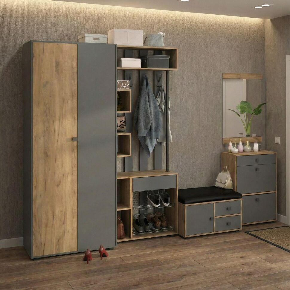 Прихожая мини-лайт компл. 4 дуб крафт/графит