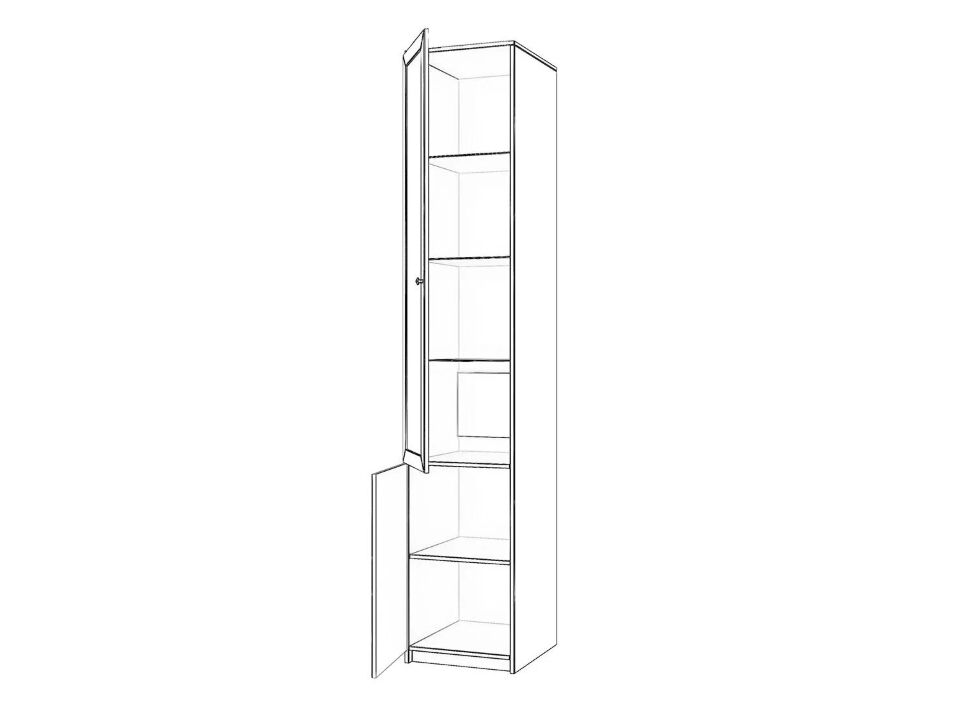 Бэль Шкаф однодверный со стеклом Слоновая кость