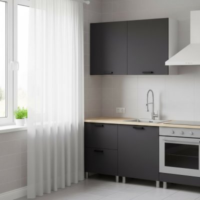 Кухня Аленушка 1,2м с ящ. Лаванда Сталь,скоба черный,сонома