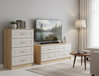 Гостиная Оливия 7 Дуб Сонома/белое дерево