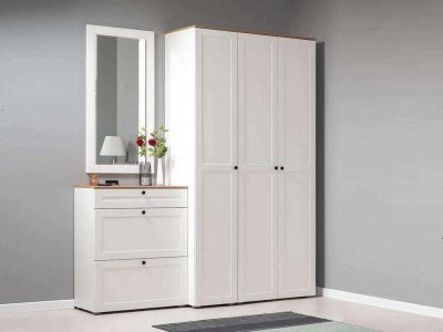 Прихожая Остин 3 Белый шагрень/Дуб Вотан