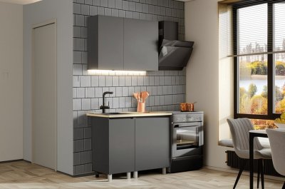 Модульная кухня Денвер 1 м, Графит