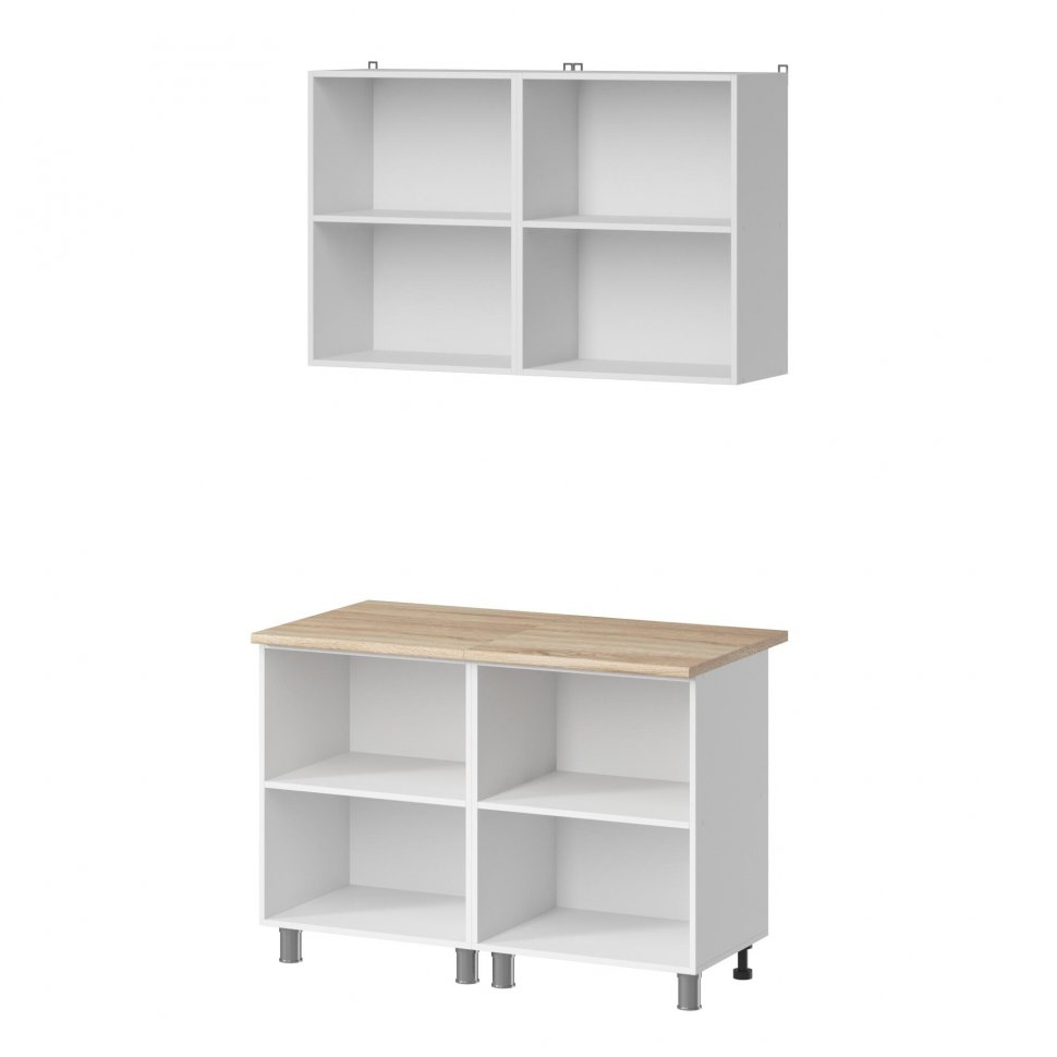 Кухня Аленушка 1,2м Лаванда Кашемир,скоба черный,сонома