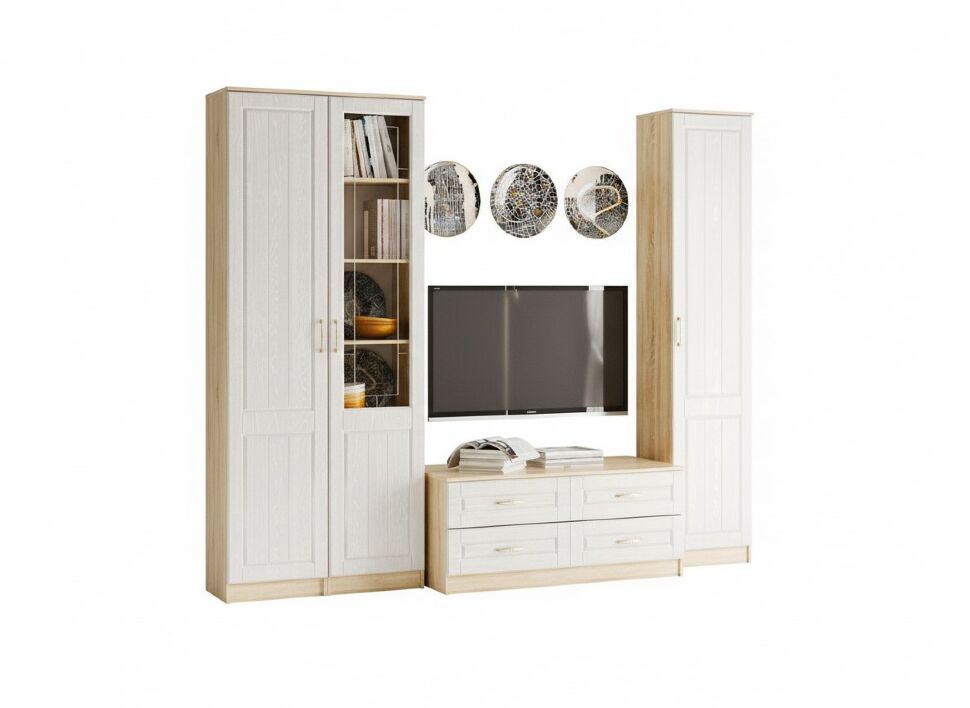 Гостиная Оливия 6 Дуб Сонома/белое дерево