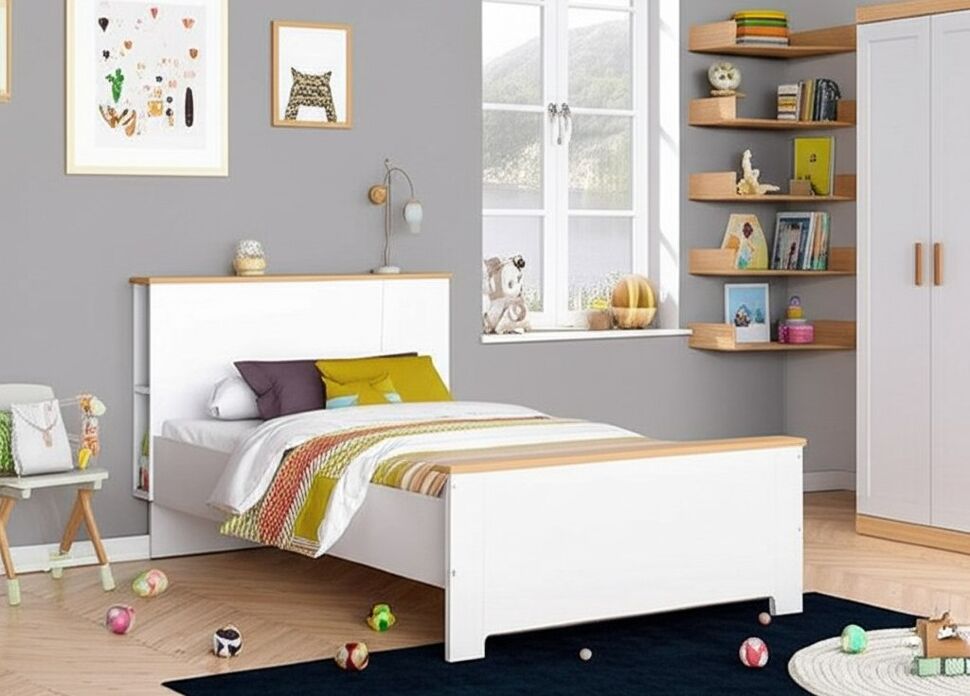 Джастин Кровать 11.54 белый/дуб белый