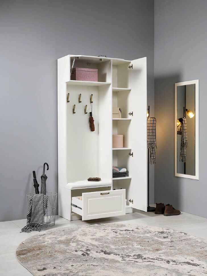 Прихожая Ливерпуль 2 Белый/Ясень ваниль