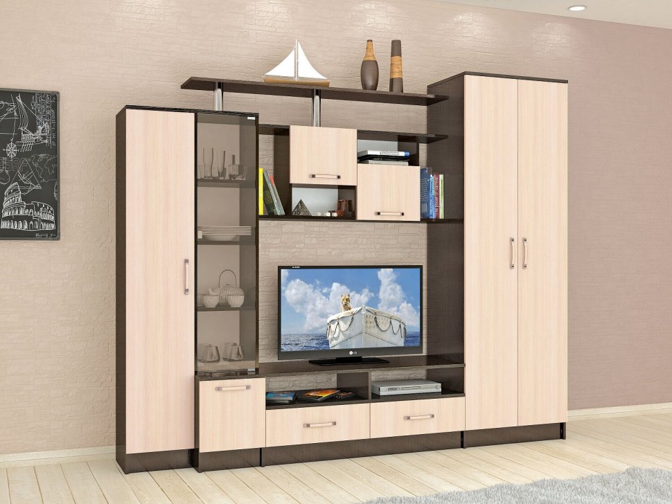 Стенка для гостиной Оскар-5 ТЭКС (Венге)