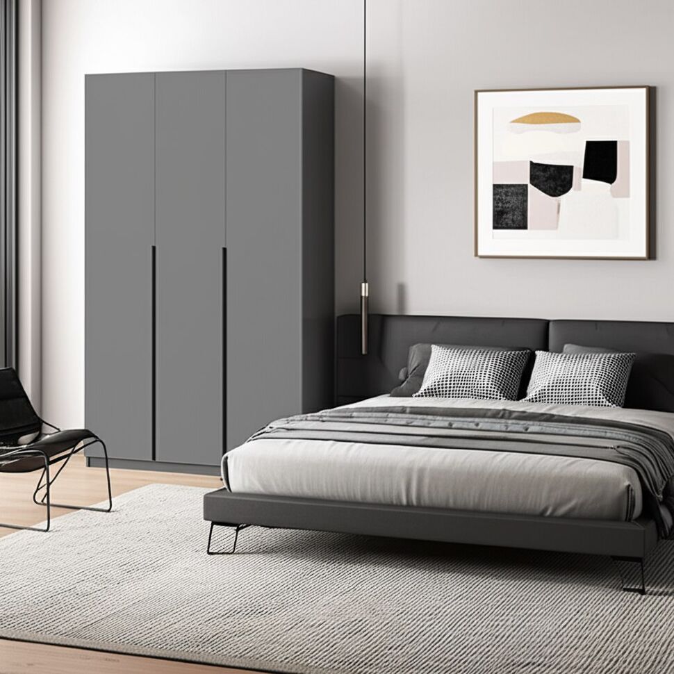 Шкаф распашной (5 полок + штанга) ШК 5 (1200), Графит