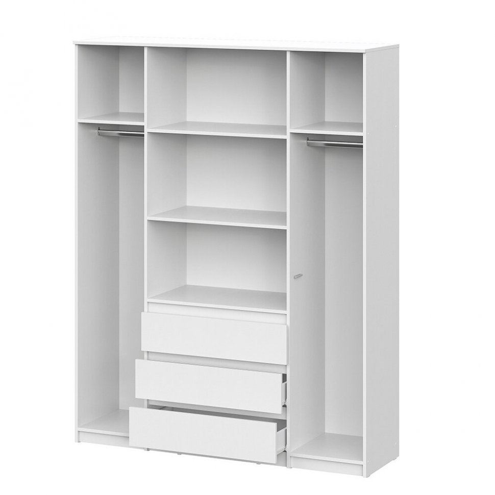 Шкаф для одежды и белья четырехстворчатый Денвер (Серия 2), Белый