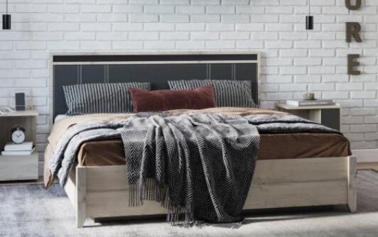 Кровать 140х200 с основанием из металла Nature 308 (Глазов) Гаскон пайн