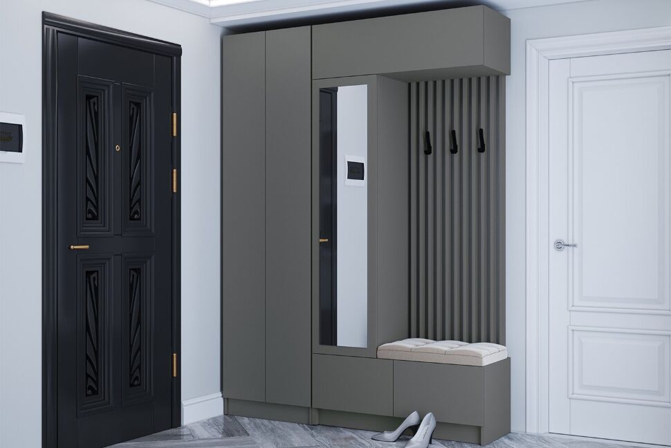 Шкаф для одежды Руэлла, Графит серый