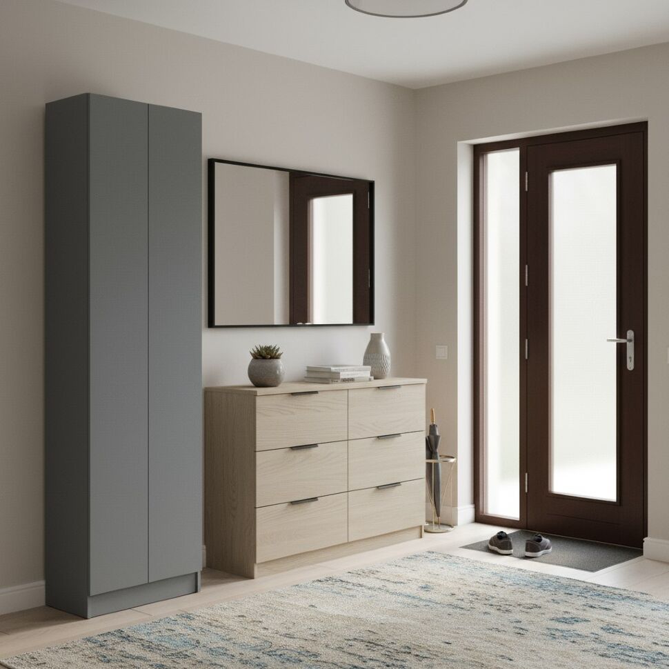 Шкаф для одежды Руэлла, Графит серый