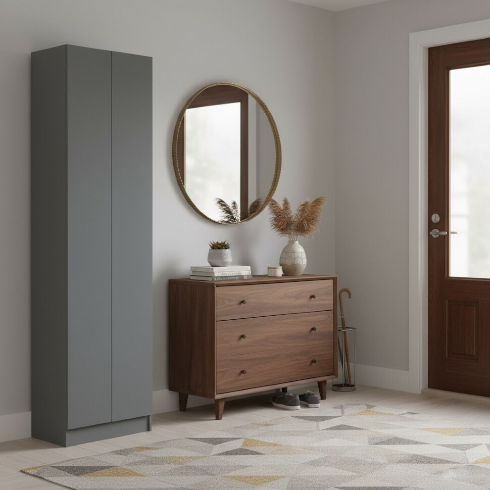 Шкаф для одежды Руэлла, Графит серый