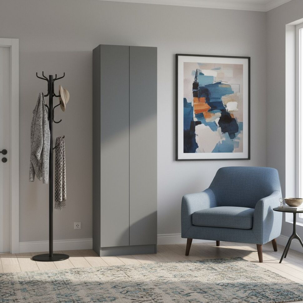 Шкаф для одежды Руэлла, Графит серый