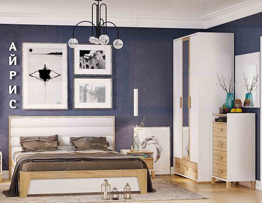 Кровать Айрис 308 Люкс 140х200 с основанием из дерева