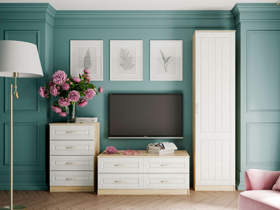 Гостиная Оливия 5 Дуб Сонома/белое дерево