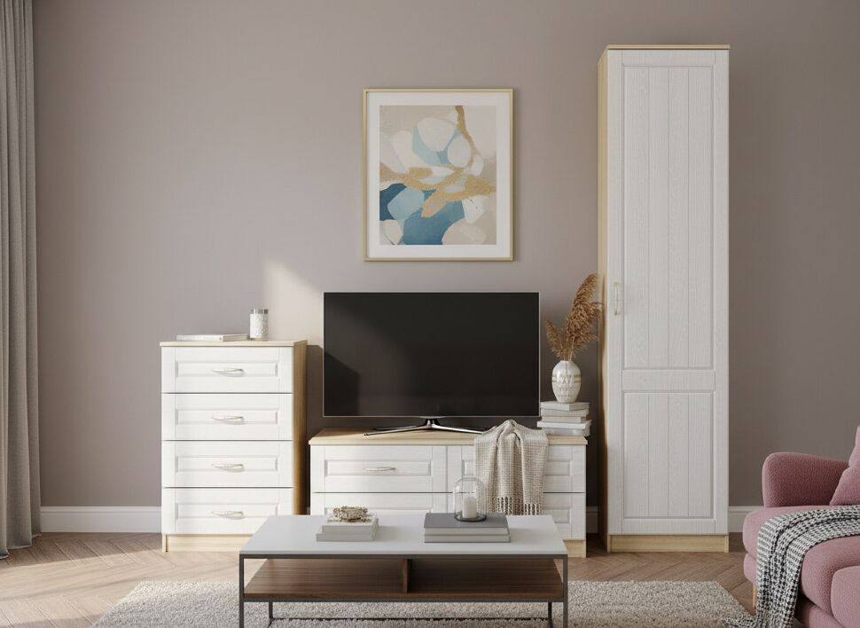 Гостиная Оливия 5 Дуб Сонома/белое дерево