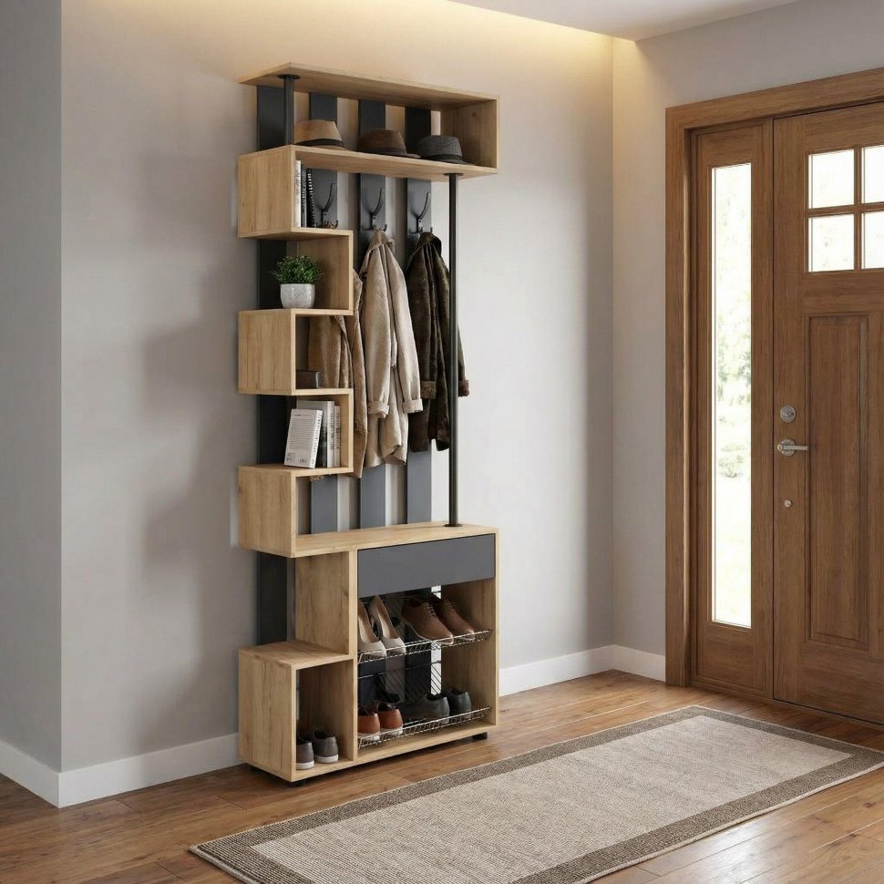 Прихожая мини-лайт МЛ-1 дуб крафт/графит