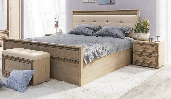Кровать 140х200 с подъемным механизмом ЛКР-1 Ливорно DOMANI (Дуб сонома)