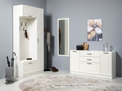 Прихожая Ливерпуль 4 Белый/Ясень ваниль