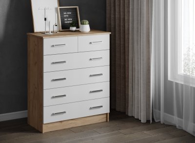 Комод Катрин-5 (ТЭКС) Дуб Крафт золотой / Белый