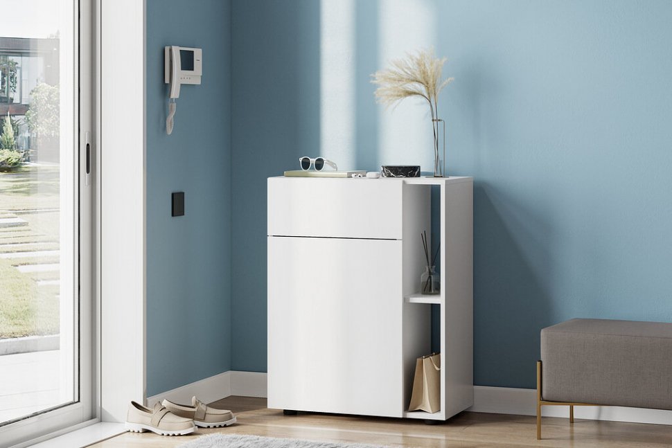 Тумба для обуви Страйк (Арника) Белый текстурный