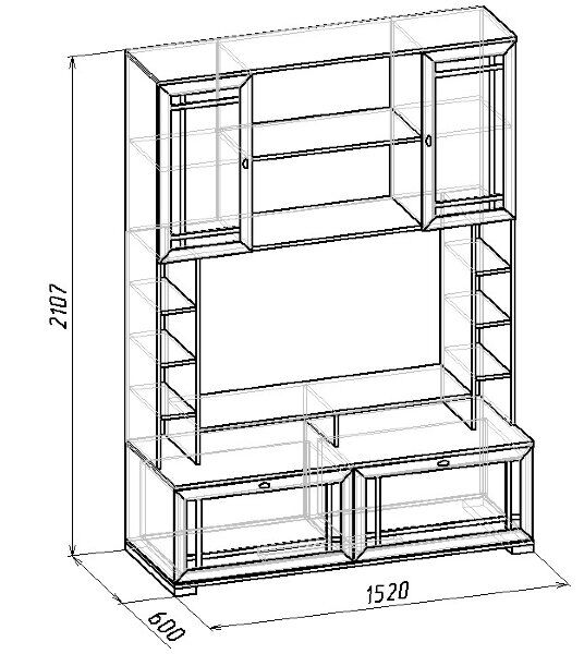 Шкаф МЦН под ТВ Sherlock 1 Глазов (Орех Шоколадный)