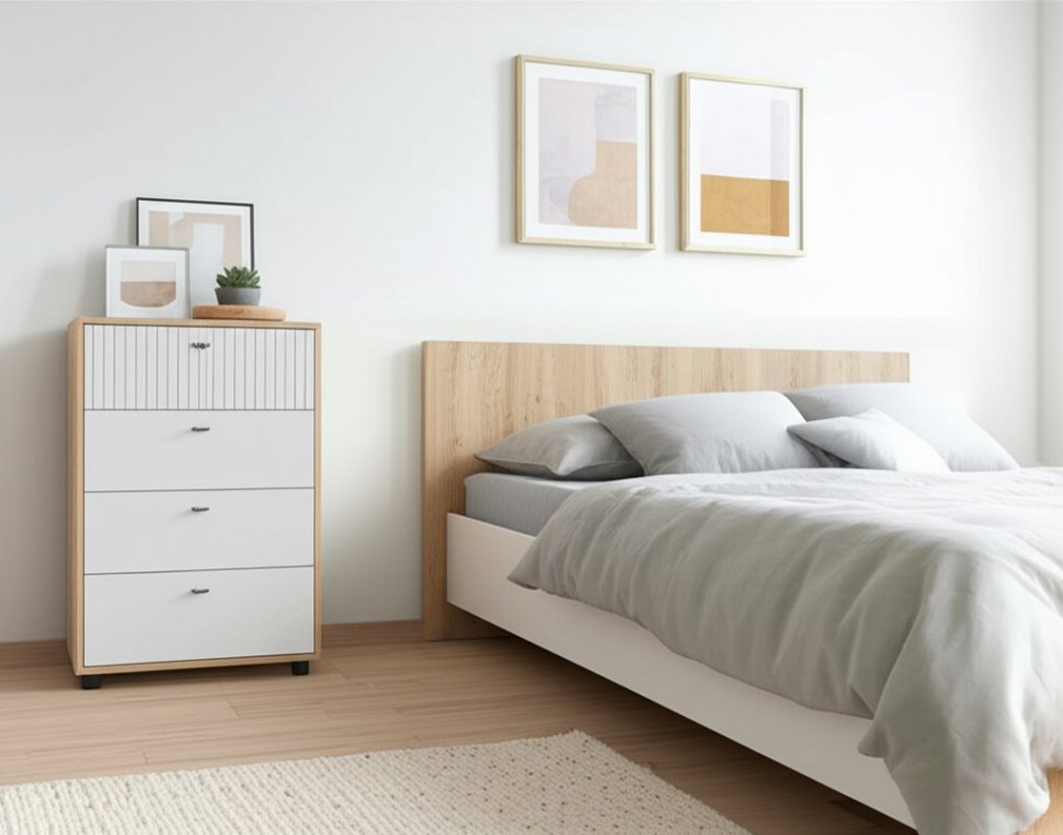 Комод 4 ящика Милан (SV-Мебель) Белый