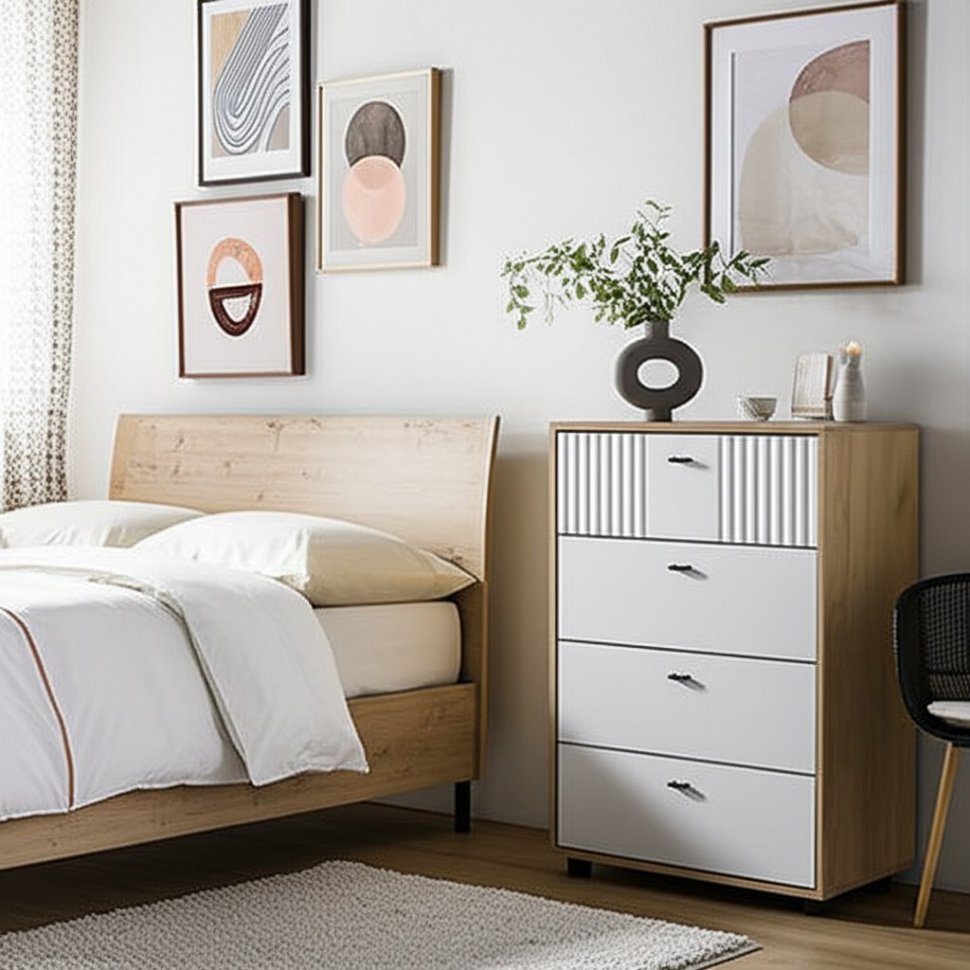 Комод 4 ящика Милан (SV-Мебель) Белый