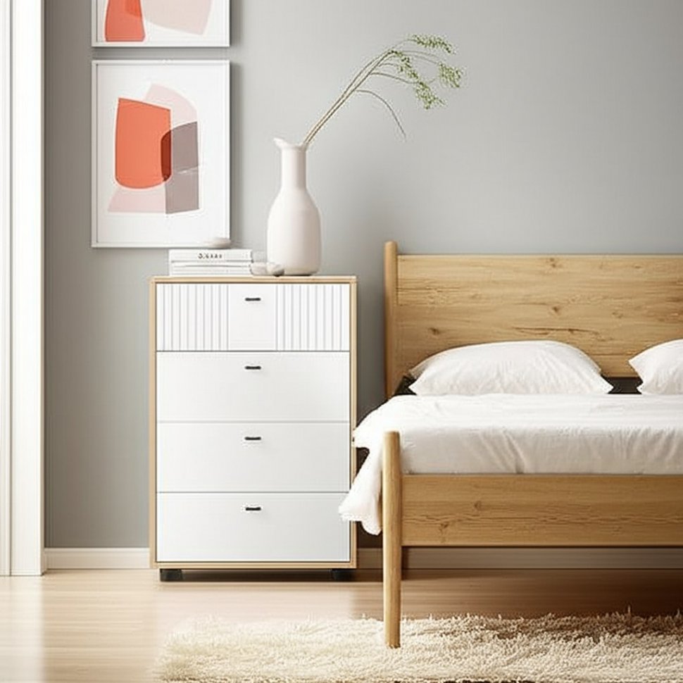 Комод 4 ящика Милан (SV-Мебель) Белый