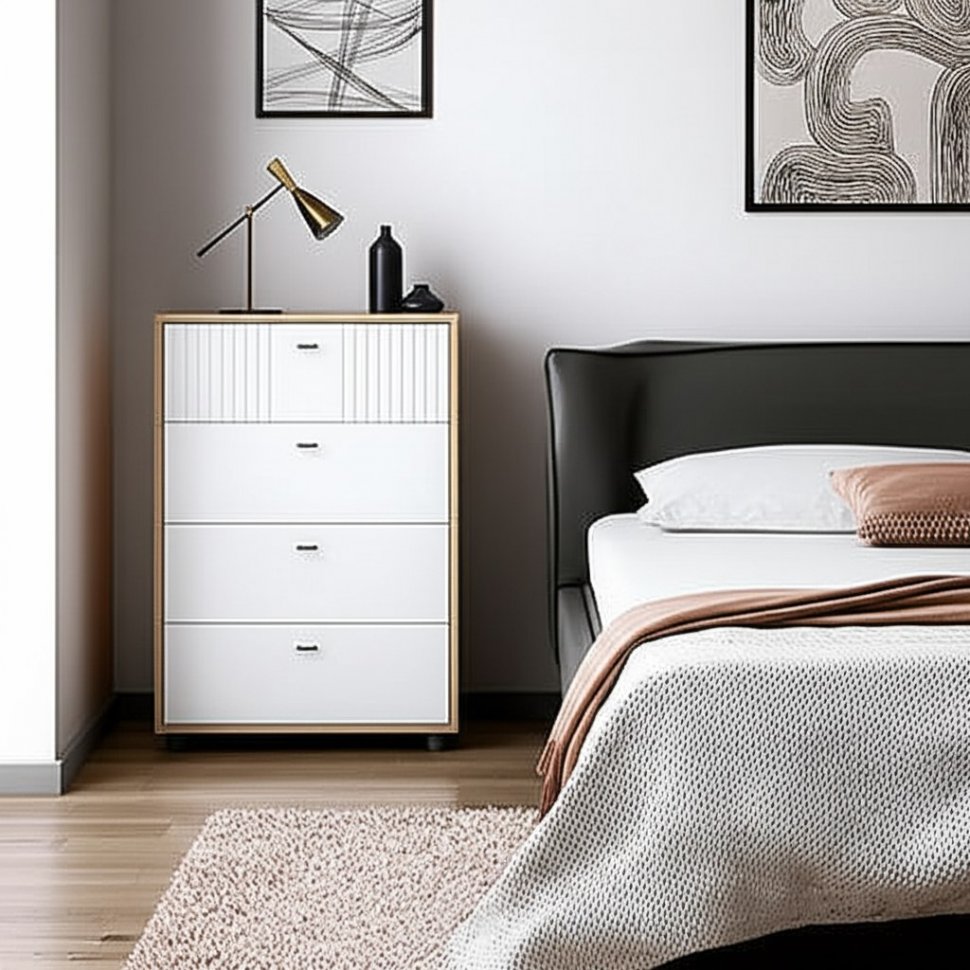 Комод 4 ящика Милан (SV-Мебель) Белый