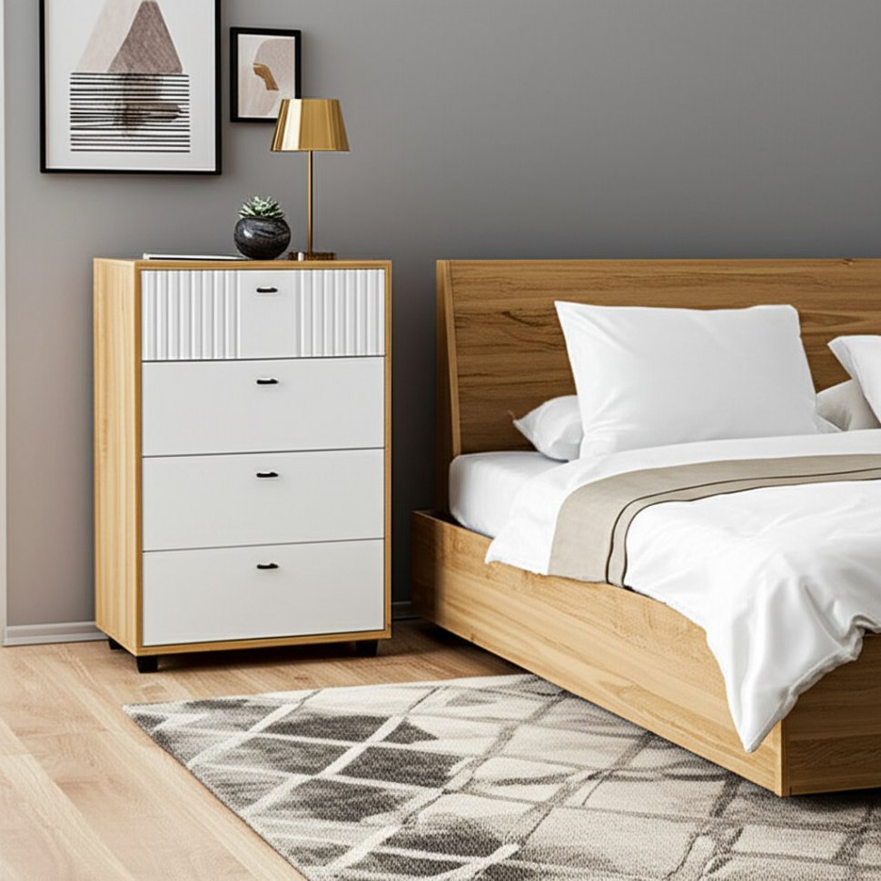 Комод 4 ящика Милан (SV-Мебель) Белый