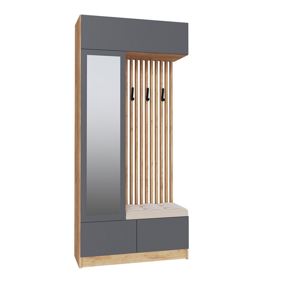 Шкаф с вешалкой Руэлла (ТЭКС) Графит серый