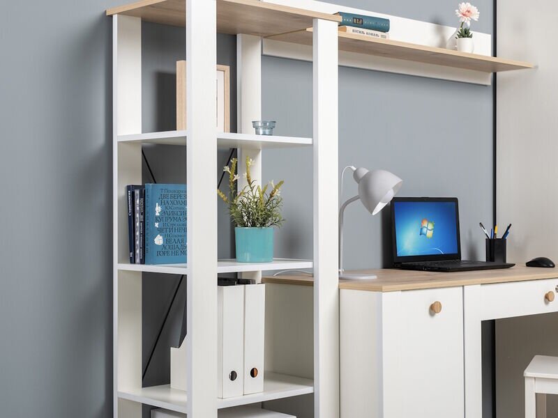 Джастин Стеллаж 13.354 белый/дуб белый