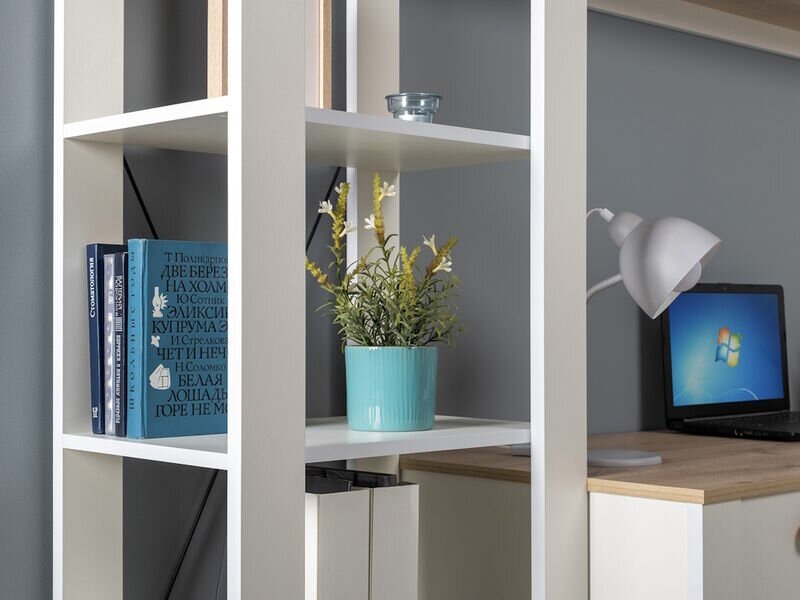 Джастин Стеллаж 13.354 белый/дуб белый