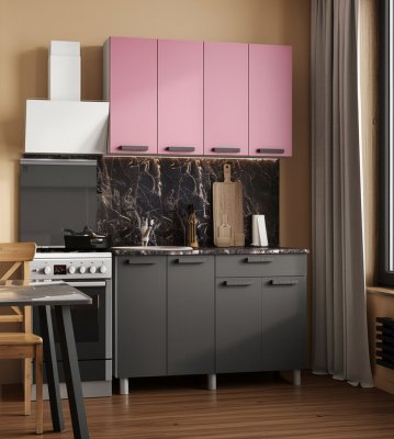 Кухня Осло 1,2 м, Карбон Сакура, Карбон Вулкан