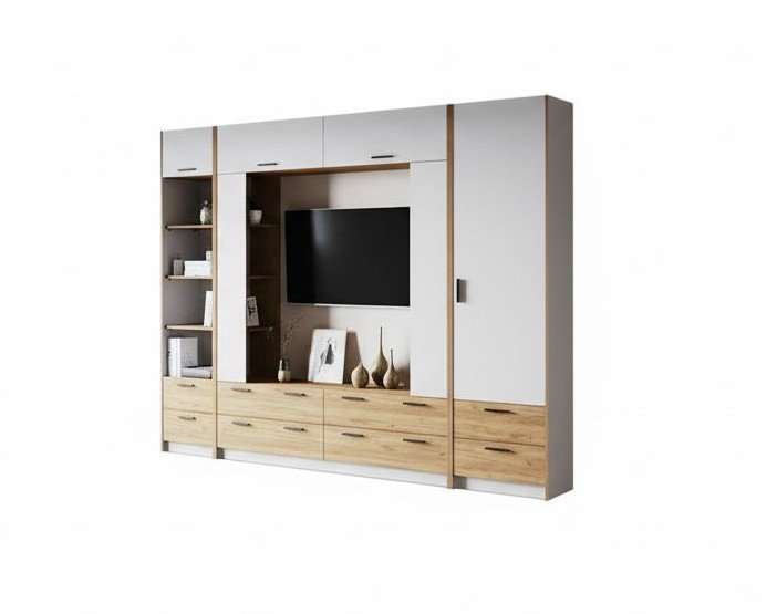 Гостиная Оттавия 1 Белый/Дуб золотой