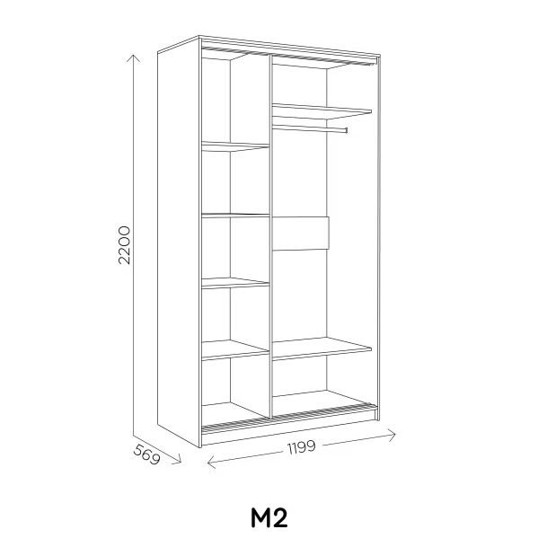 Шкаф-купе Агата М2 (Комфорт-S)