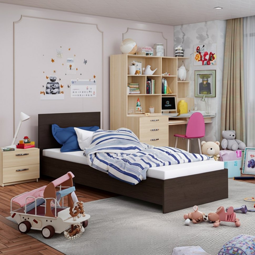 Кровать 80х200 Ронда КР-080 без основания Венге