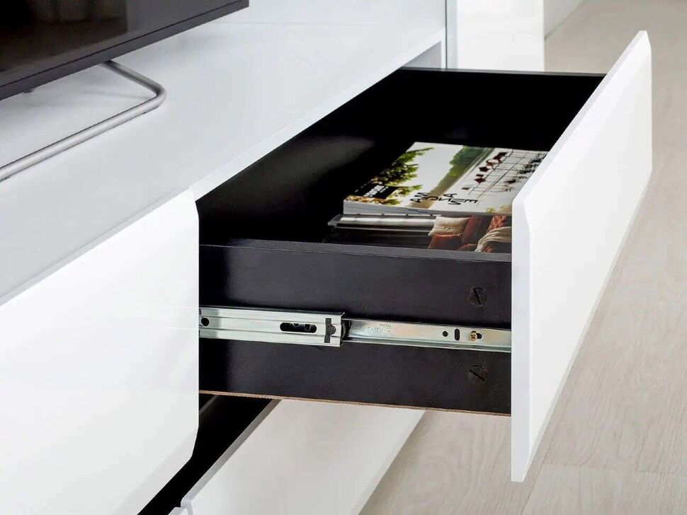 Гостиная Сидней 4 Белый/Белый глянец/Черный