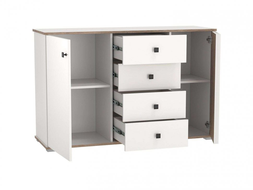 Комод 51.04 Либерти опора h=20мм Белый / Дуб Каньон