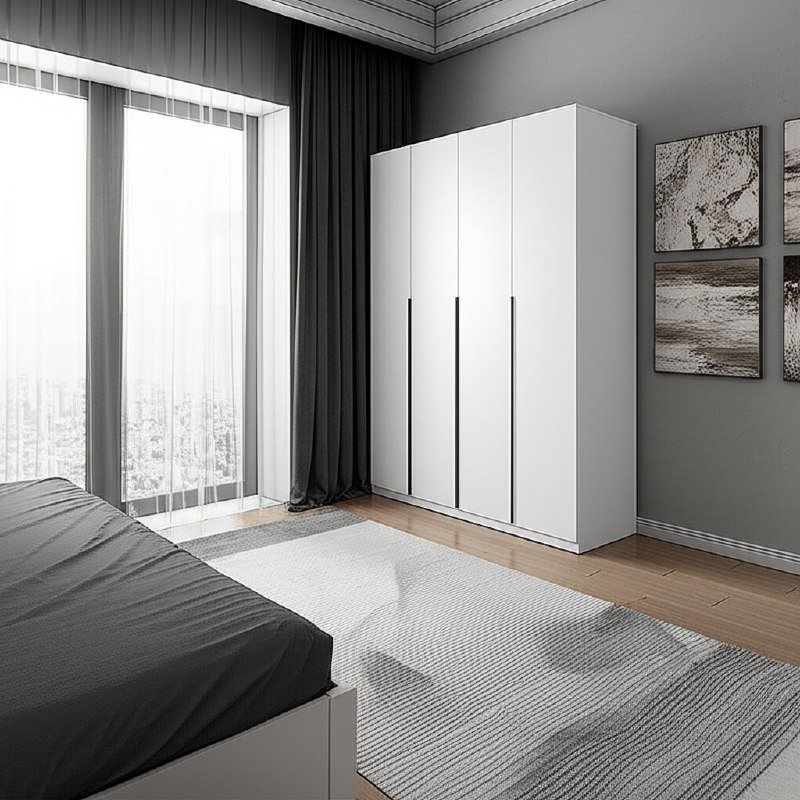 Шкаф распашной (9 полок + штанга) ШК 5 (1600), Белый