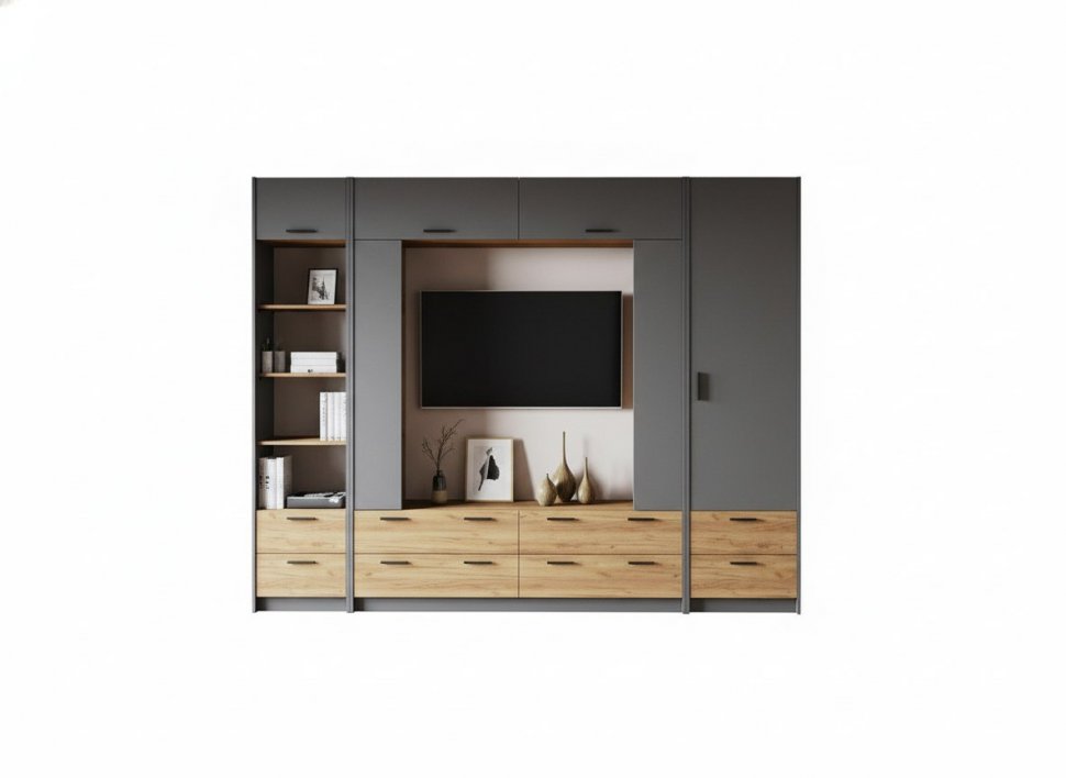 Гостиная Оттавия 1 Антрацит/Дуб золотой