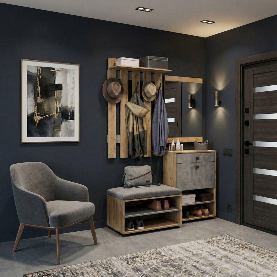 Прихожая мини-лайт компл. 5 дуб крафт/ателье